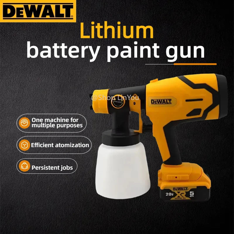 Dewalt 800ML Cordless Electric Spray Gun Portable Paint Sprayer High Power Auto Furniture Coating Airbrush For Dewalt Battery